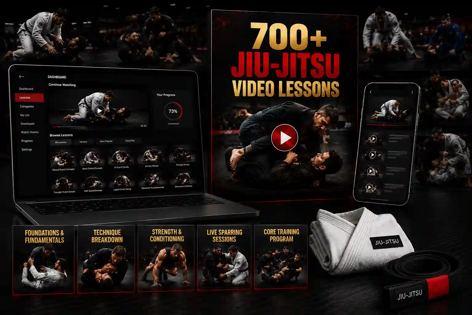 Jiu Jitsu Academy video library mockup
